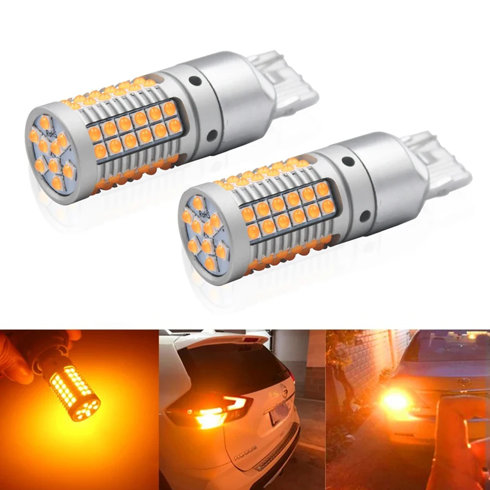 

2pcs Amber Turn signal bulbs 7440 T20 1156 BA15S BAU15S PY21W led p21w Canbus Car Driving lights led turn signal light s25 bulb