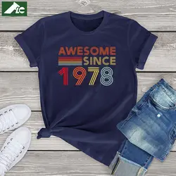 100% algodón impresionante 1978 camiseta para mujer hombre ropa verano 2022 moda camiseta 44 años regalo 40 cumpleaños camisetas