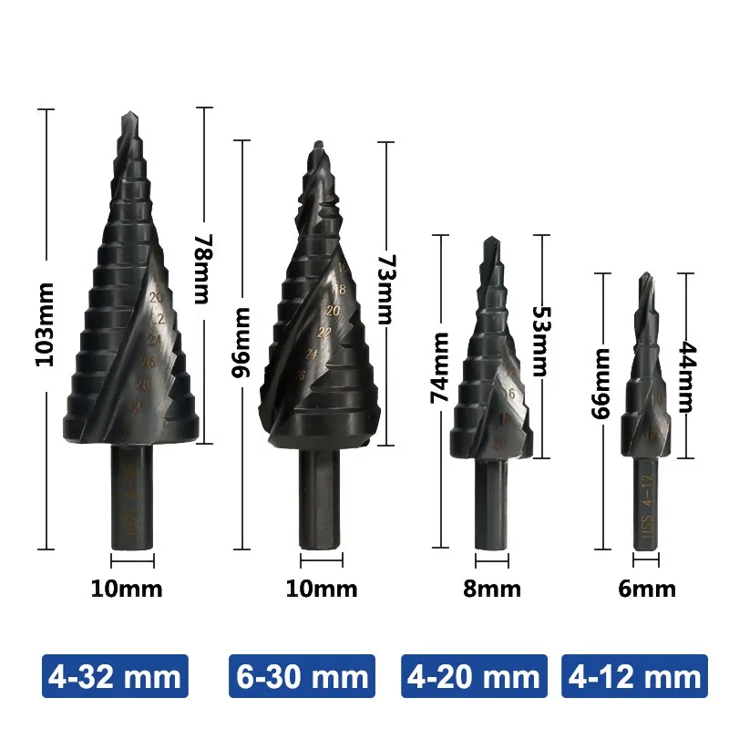 Imagem -03 - Broca de Metal Xcan-step Broca de Metal 412 20 32 mm 630 mm Broca Cone Hss Cobalto Cortador de Madeira e Metal Ferramenta de Perfuração