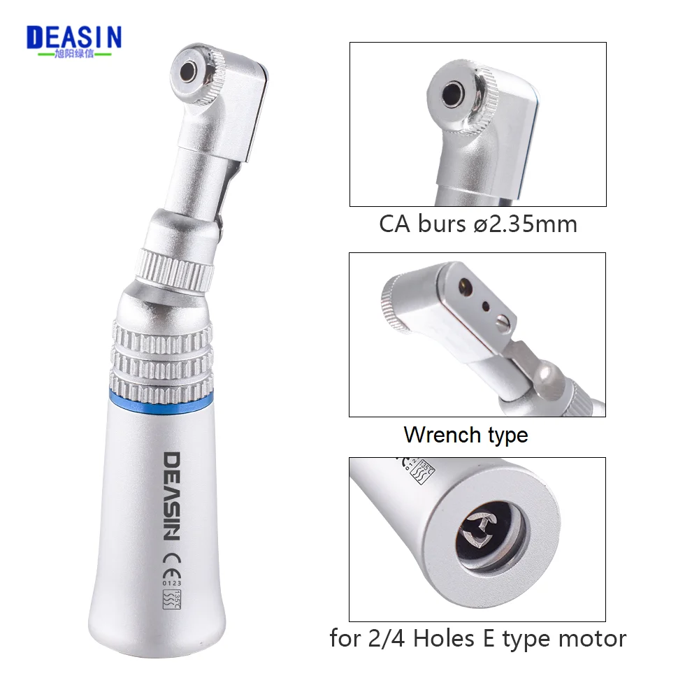 

Dental 1:1 Low Speed Handpiece Contra Angle for 2.35mm CA Burs Wrench contra Nose Cone Air Motor 2/4 Holes