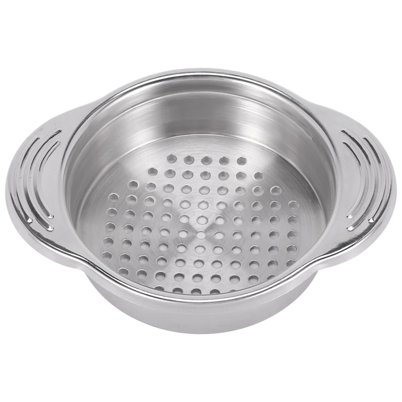 

Stainless Steel Food Can Strainer Sieve Tuna Press Lid Oil Drainer Remover, Unique No-Mess Dishwasher Safe Design