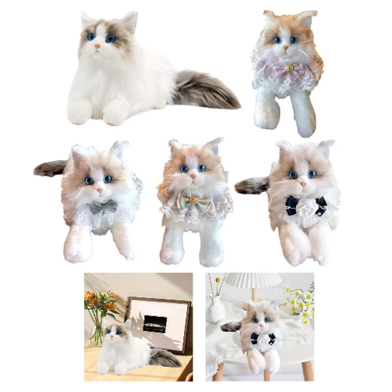 

Realistic Ragdoll Cat Stuffed Animal Cat Plush Toy for Kids Children Gifts