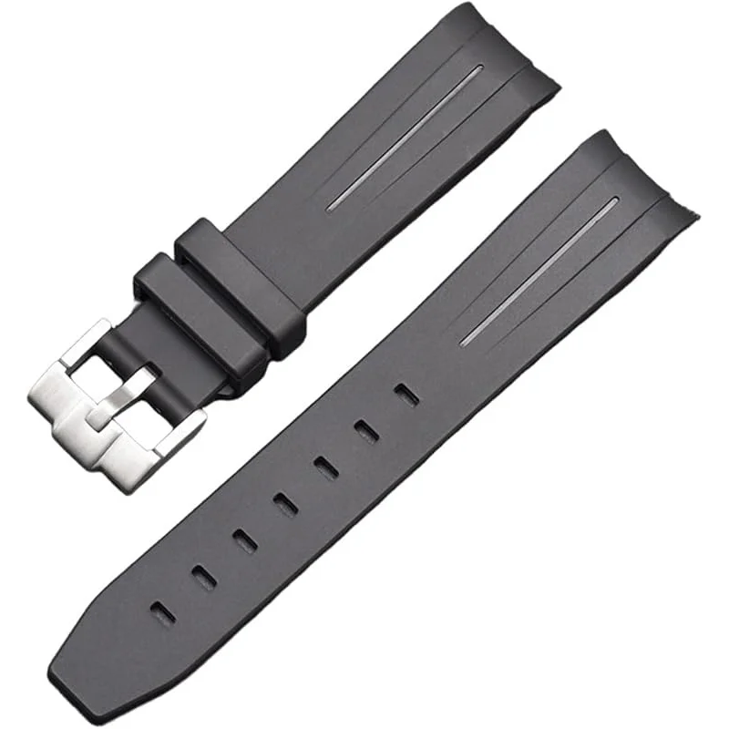 Replacement 20mm Curved No Gap Rubber Strap for Omega x Swatch Moonswatch Planet Series Moon Mercury Men Women Watch Band