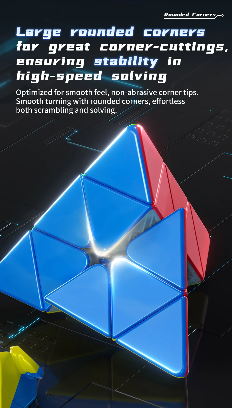 [Picube] MoYu Meilong Pyraminx V2 3x3x3 Pyramiden-Zauberwürfel MoFangJiaoShi 3x3 Cubo Stickerfreier Magischer Puzzle-Würfel Geschenk Macaron – Detail 8