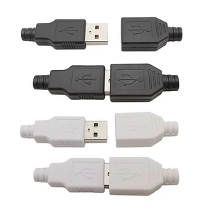 Herren- und Frauen USB Typ -A -Anschluss, 4 Stifte mit schwarz -weißem Plastikdeckel, USB 2.0, DIY -Schweißkits, 10pcs 12 Hauptverkaufsstecker für Schweißmaschinen - №7