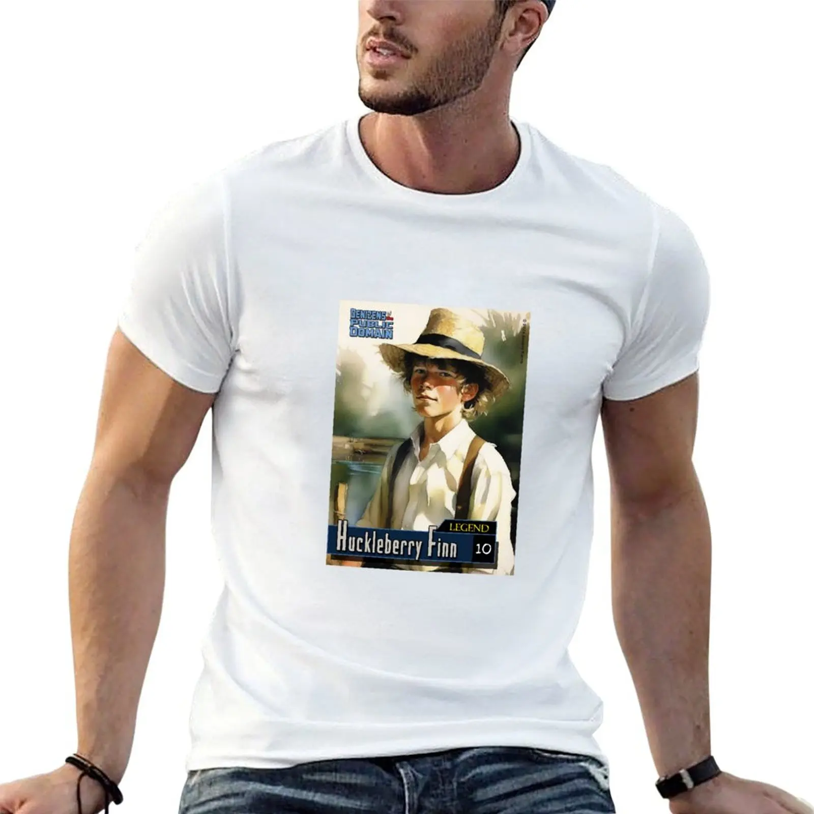 

Denizens of the Public Domain Trading Cards Series 1 - Huckleberry Finn T-Shirt t shirts with prints T-Shirt