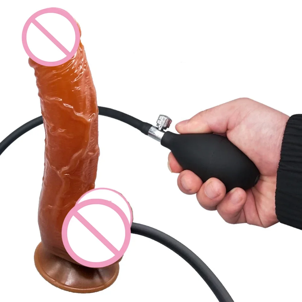 Inflatable Realistic Dildo Suction Cup Pump Butt Plug Expandable Sex Toy Adult Products for Men Women Goods Anal Sex Toy