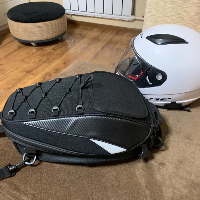 Large-capacity motorcycle motorcycle helmet bag backpack rider riding tail bag waterproof rear seat motorcycle travel new style