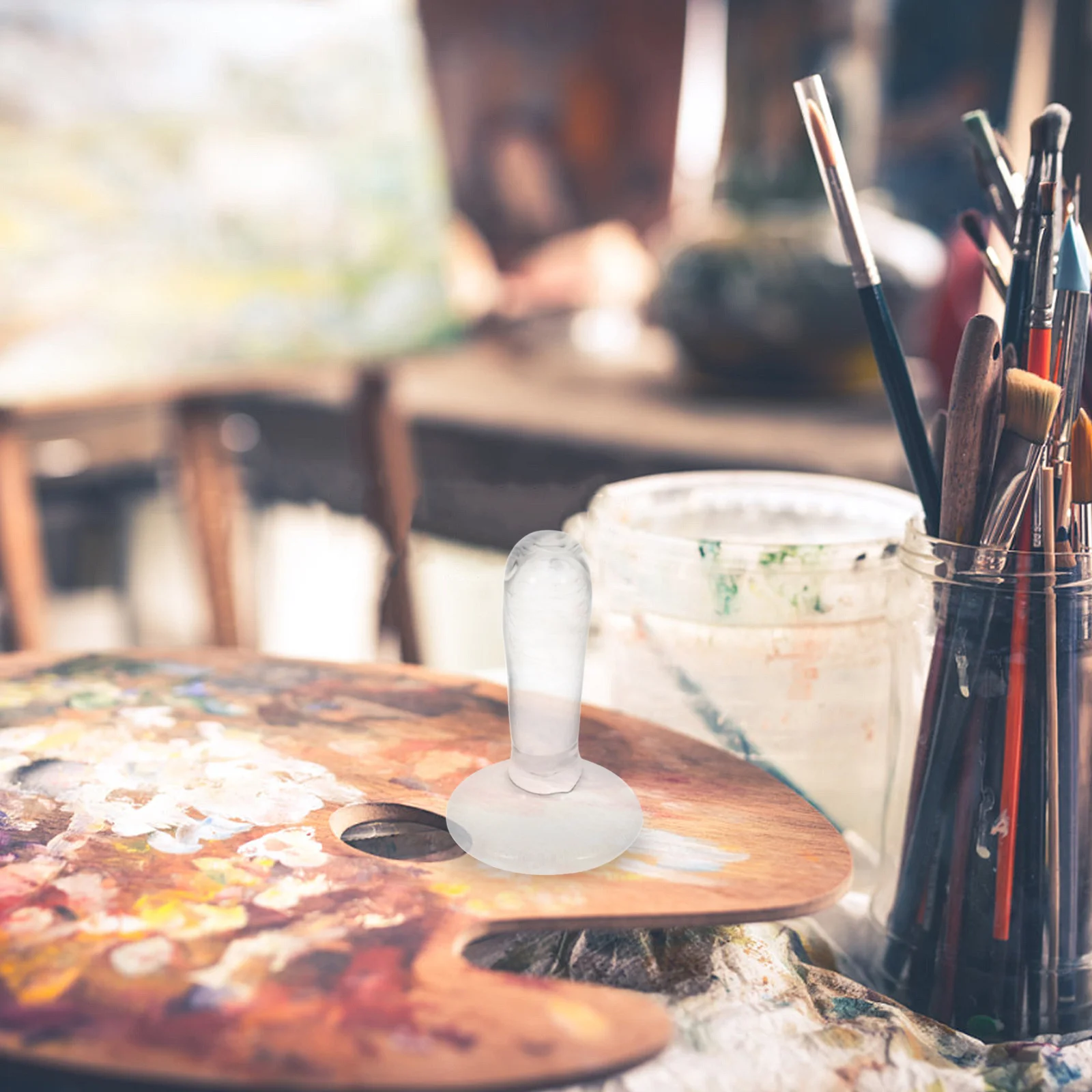 مدقة زجاجية لصنع الألوان المائية أداة رسم فنية رفيعة شفافة أصباغ طحن مولر ذات لمسة نهائية ناعمة للاستوديو #5