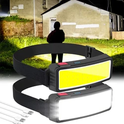 COB LED Headlight Flashlight 3 Mode,Built in Battery USB Rechargeable HeadLamp Outdoor Emergency Camping Fishing Lantern