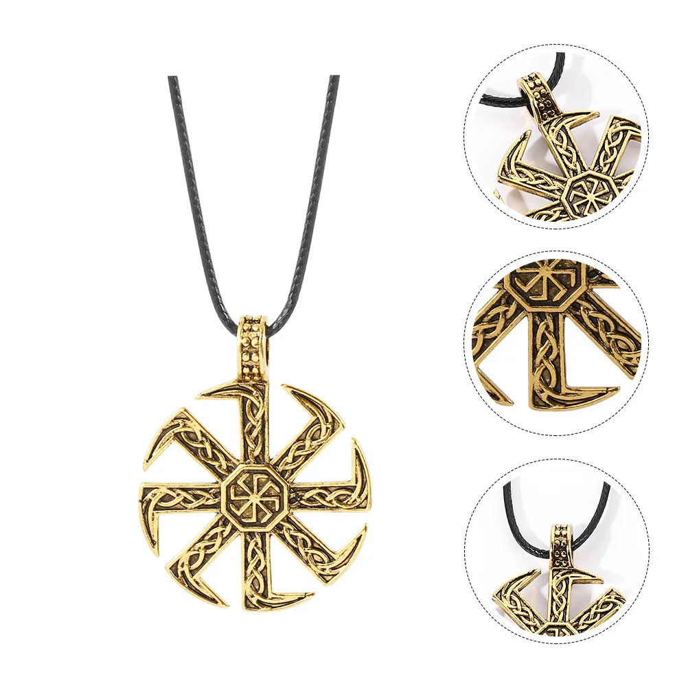 Pirate Rune Necklace Alloy Jewelry Unique Cool Stylish Party Festival Wear Anti Rust Non Fading Fine Workmanship Unisex Necklace