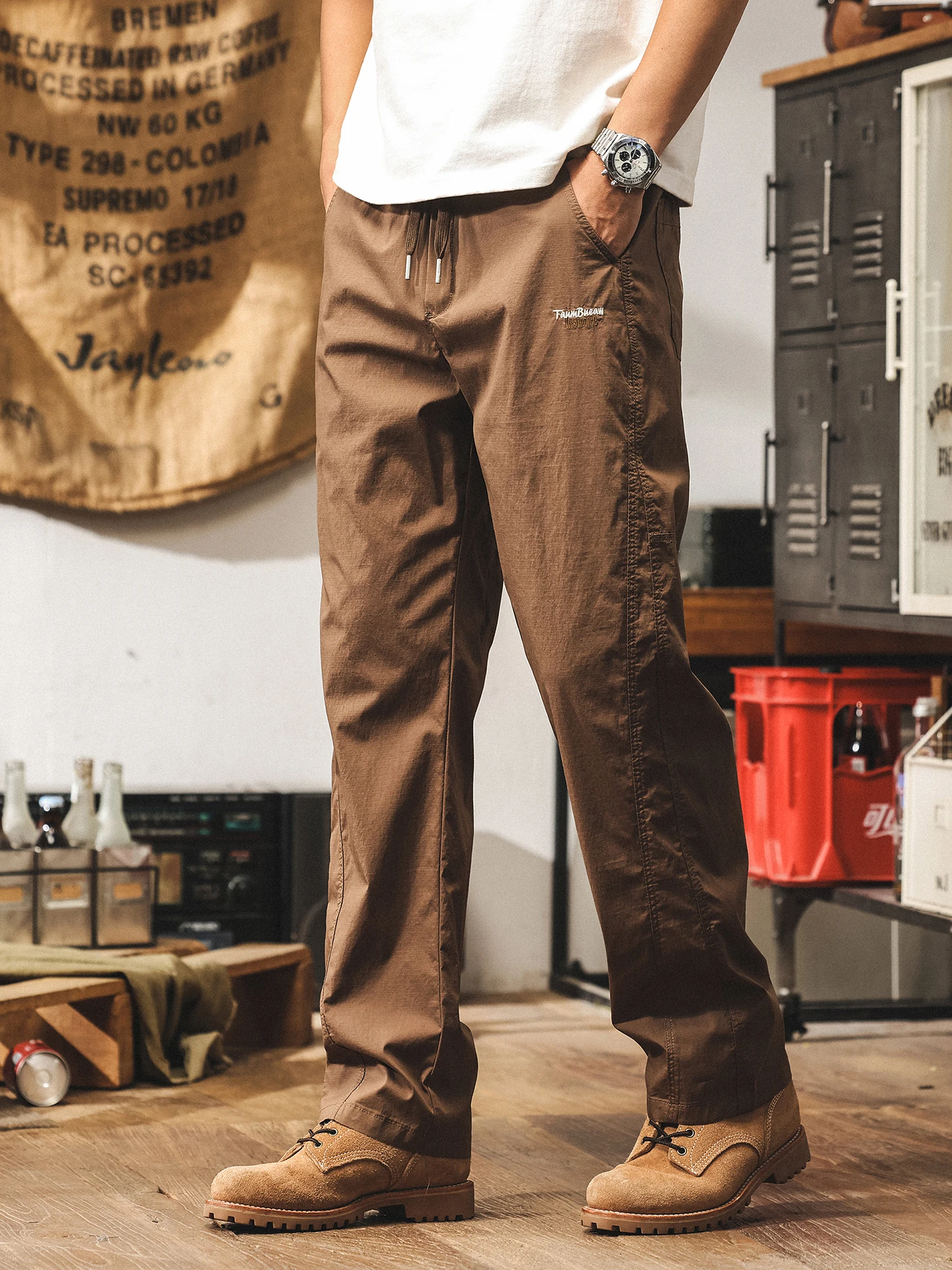 

American Sle Casual Pants Men Summer Thin Loose Straight Leg Outdoor Commuting Qui Dry Long Trousers Faionable Ci Wor...