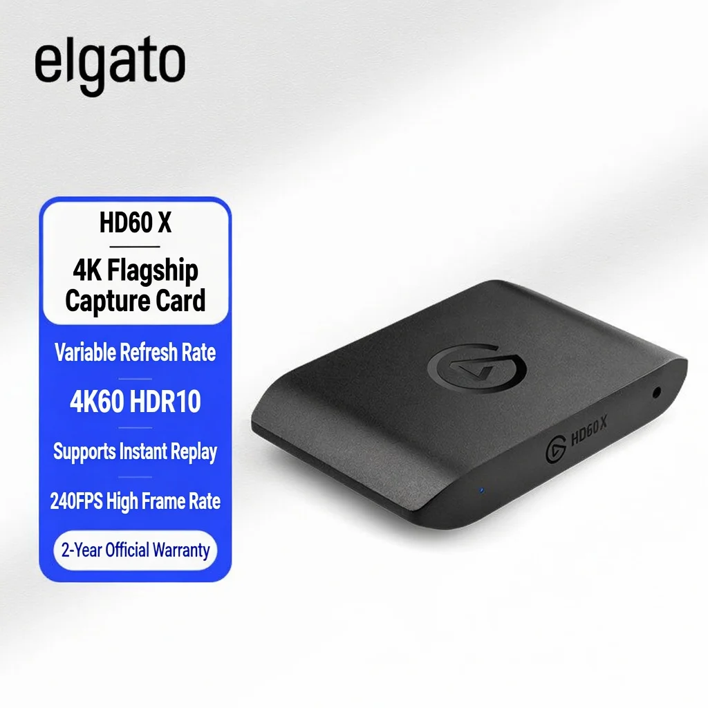 Tarjeta de Captura de Video Elgato HD60 X 4K60 HDR10 - 240FPS, VRR, Reproducción Instantánea, para PS5, Xbox, Switch, PC, Transmisión y Grabación