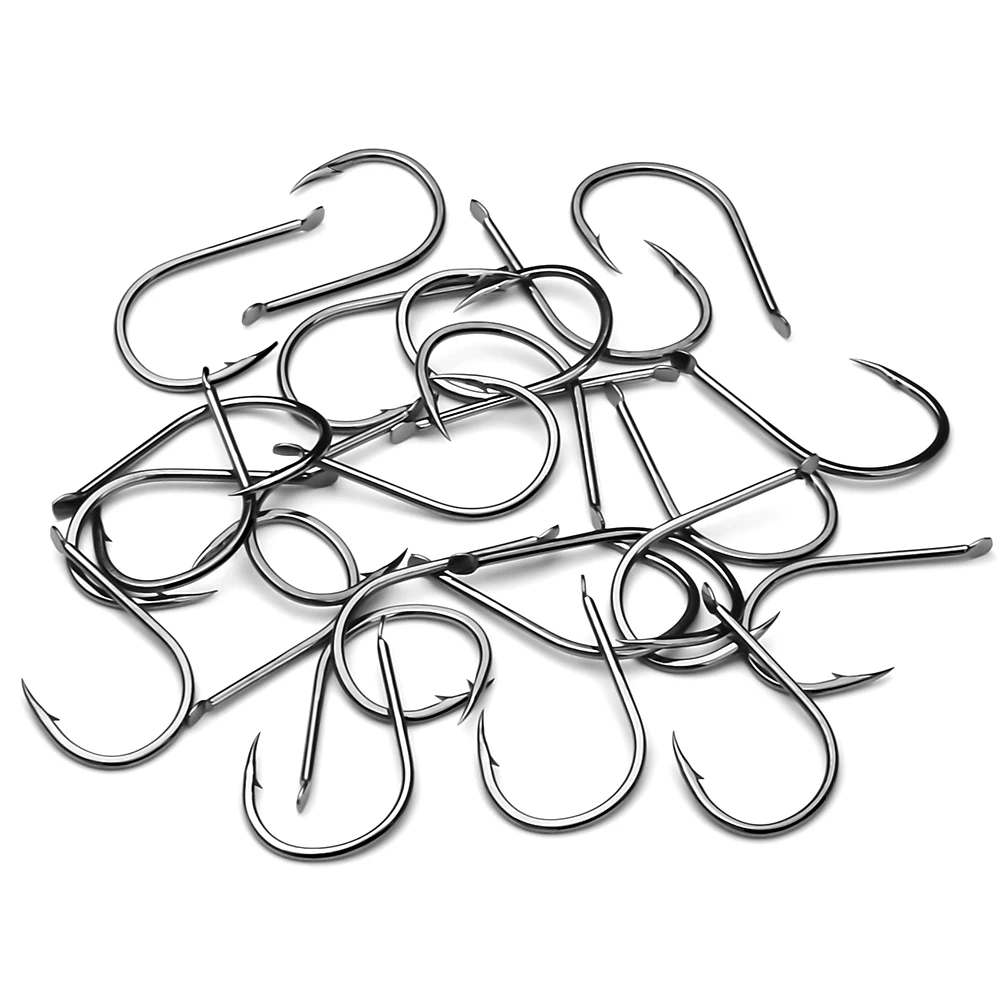

Lot 200pcs High Carbon Steel Offset Barbed Fishhooks 1#-15# Flat Carp Fishing Hooks Single Jigging Hooks Accessories Tackle