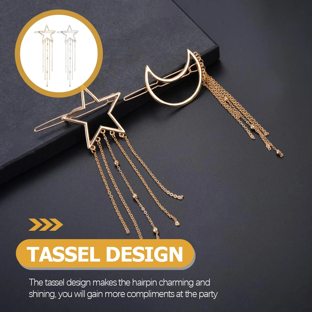 

2Pcs Star Hair Accessories Vintage Inspired Tassel Hairpin Lightweight Comfortable for Daily Wear Special Occasions Barrettes