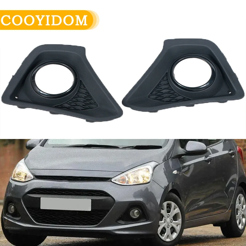 

Foglight Cover For Hyundai i10 2014 2015 2016 2017 2018 2019 Black Fog lamp Shade Bezel Headlight Teim Grille Car Accessories