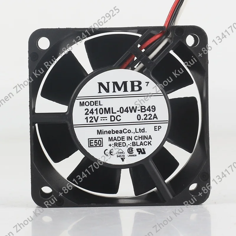 

Вентилятор охлаждения NMB 5V 24V 48V DC 12V 0.22A AC EC 6025 60X60X25MM 6CM с двойным шарикоподшипником, прочный корпус, трехпроводной, 2410ML-04W-B49