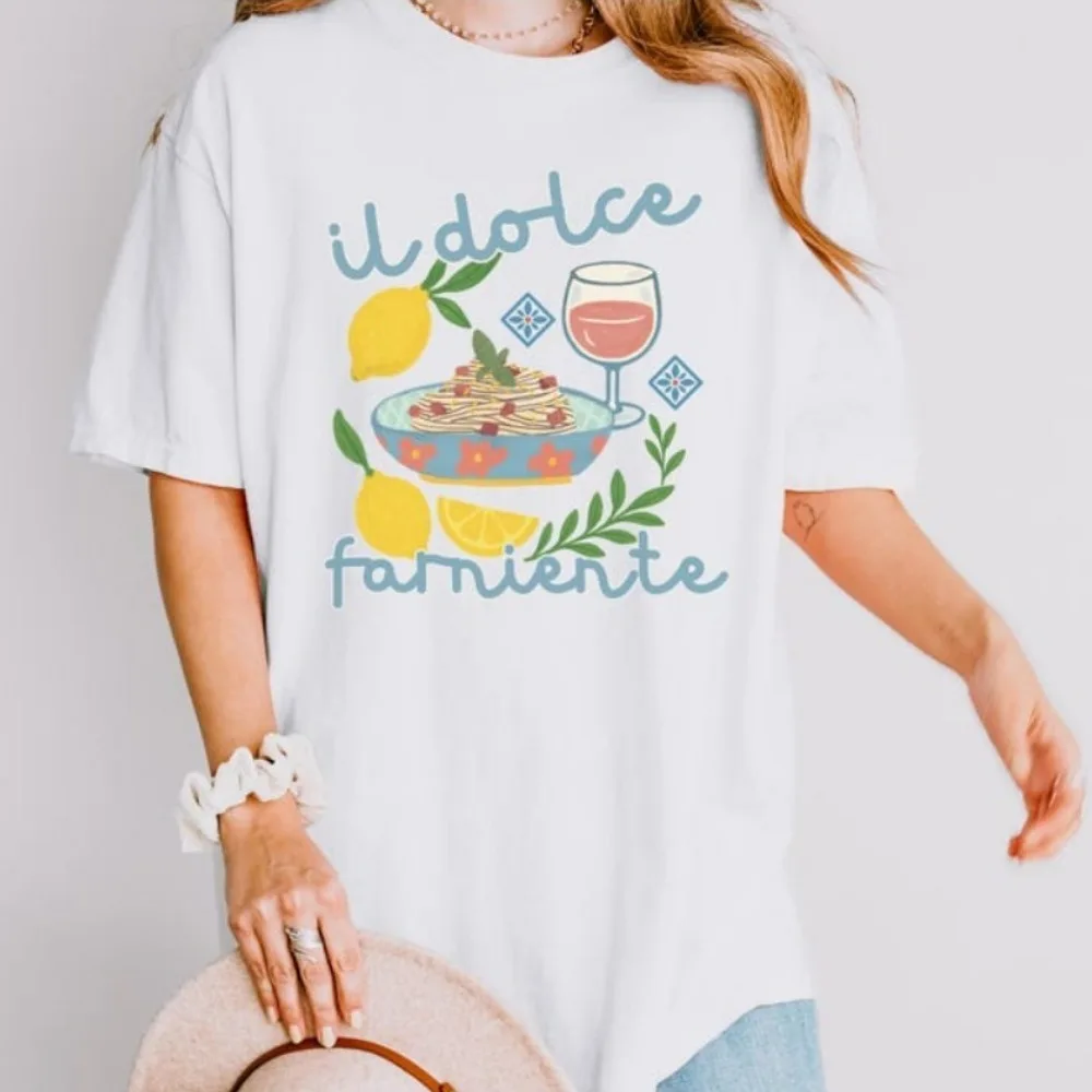 

Il Dolce Farniente Shirt Amalfi Coast Tee Italian Market Shirt La Dolce Vita T-Shirt Limoncello Lemon Shirt Foodie Gift Idea Top