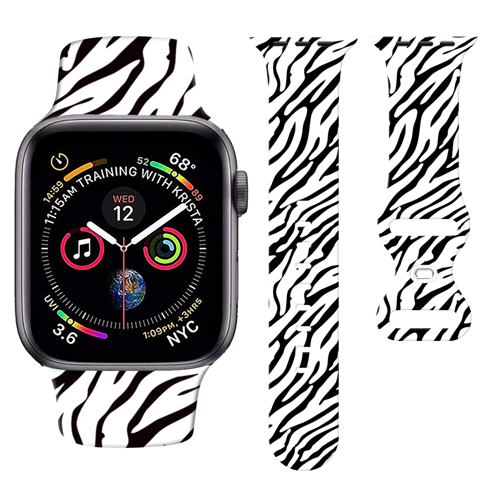 

Zebra print watch strap for Apple Watch 11 10 9 8 Silicone Band Replaceable Bracelet for iWatch 38mm 41mm 42mm 46mm Watch strap