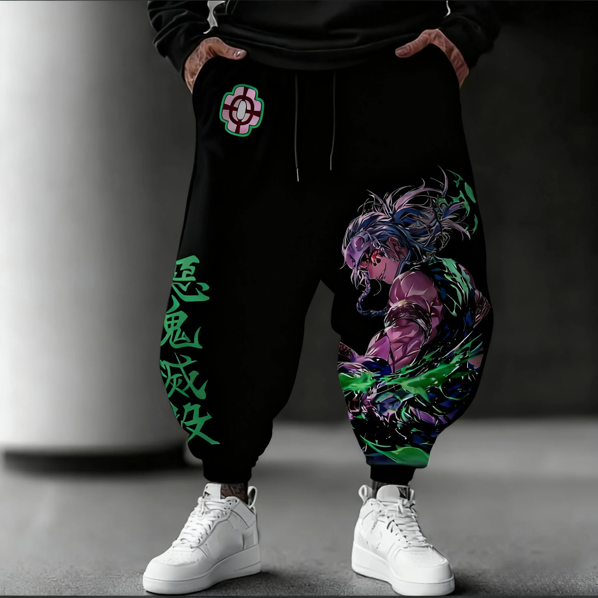Pantalones de chándal Demon Slayer para hombre, nueva colección de otoño/invierno, Uzui Tengen, estampado de Anime, Harajuku japonés, pantalones deportivos informales sueltos