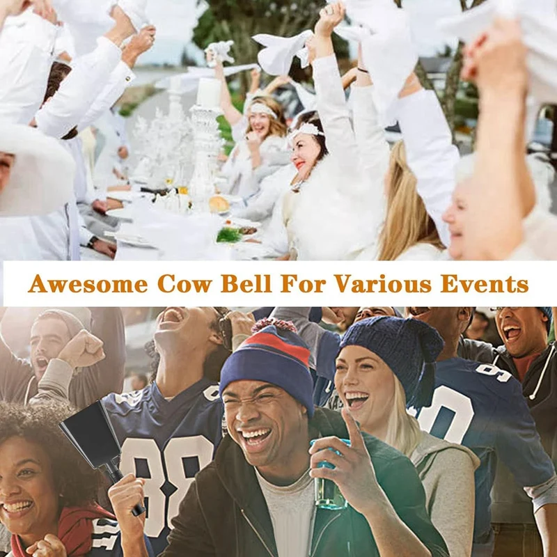 10Inch Steel Cow Bell With Handle, Cheering Bell And Loud Noise Makers For Sporting, Football Games Musical Instrument-B Durable