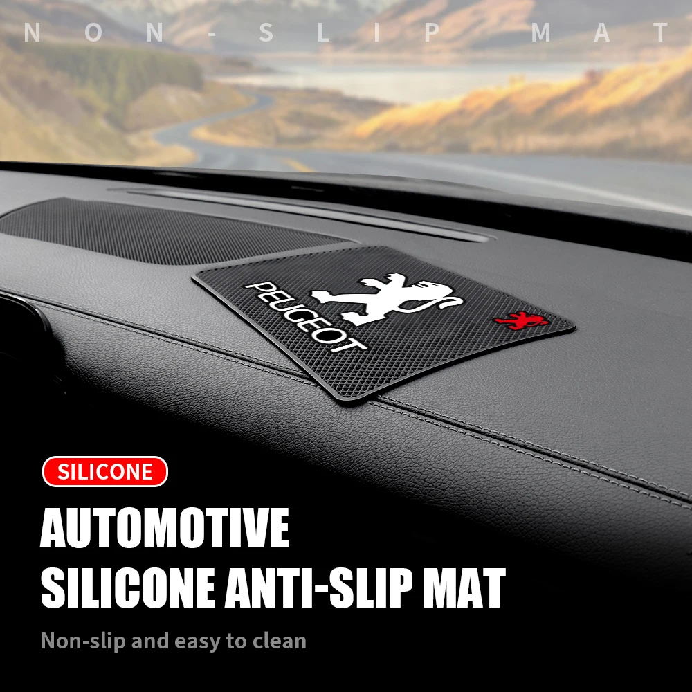 Car Dashboard Sticky Anti-Slip Mat Silicone Anti Slip Storage Pads For PEUGEOT 3008 5008 206 208 308 207 508 107 307 408 RCZ 607