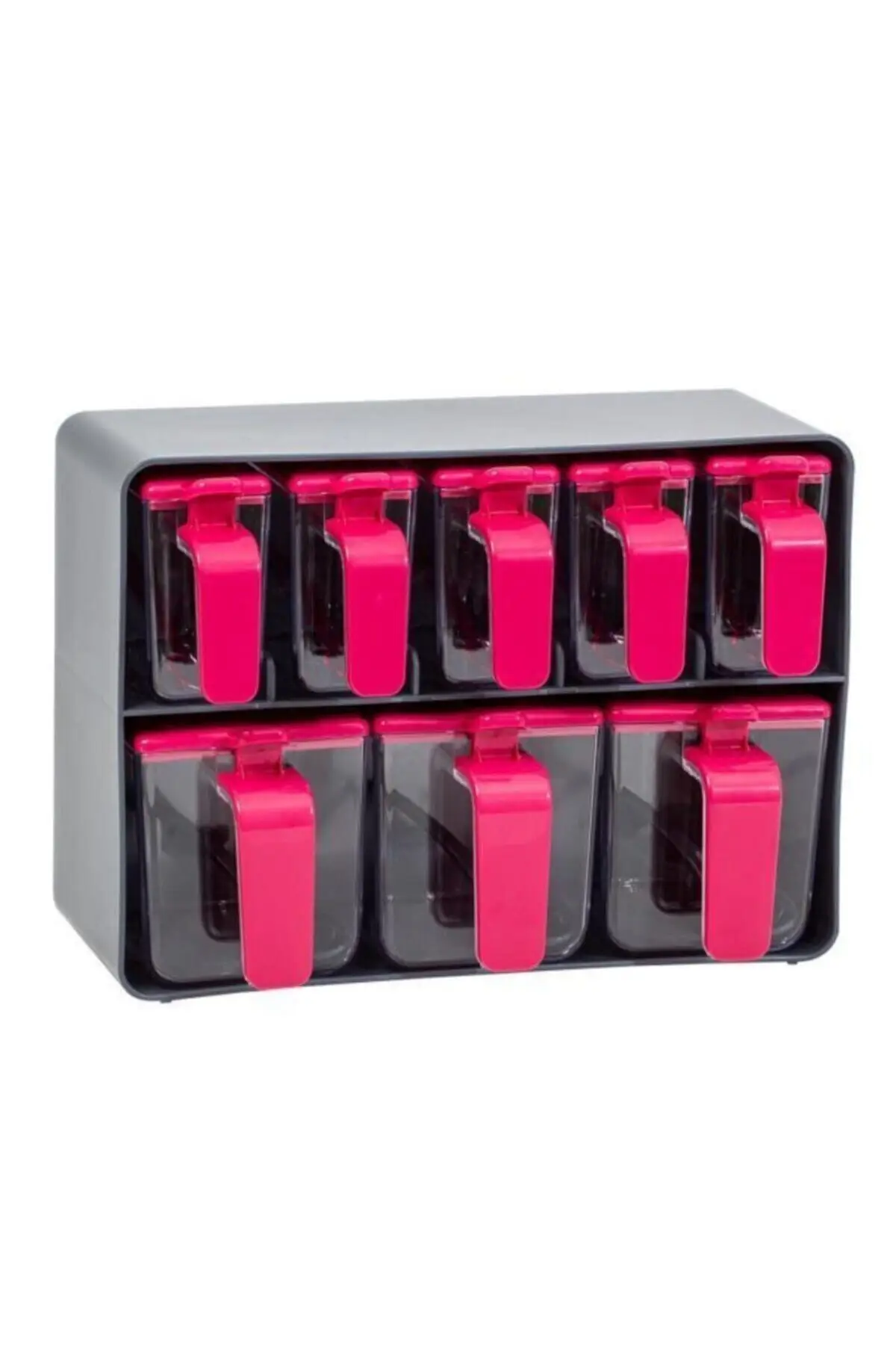 Fuchsia Color Eight Stand Spice Set Stylish Practical Organizer Gorgeous Ornate Decorative 2022 Trend Model