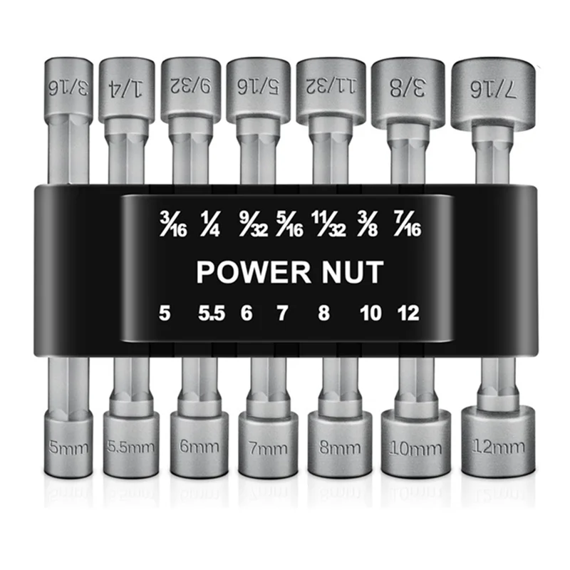 ABBP-14PCS Powerful Socket Hexagonal Wrench Hexagonal Handle Screwdriver Socket Extension Rod Pneumatic Screwdriver Insert