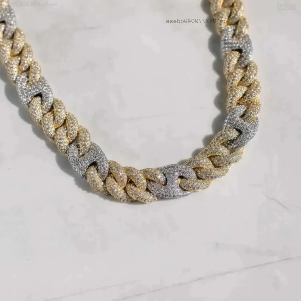 

Fashion Jewelry Men Women Hip Hop Cuban Link Chain Iced Out Choker Chain Sterling Silver Moissanite Cuban Link Chains Necklace