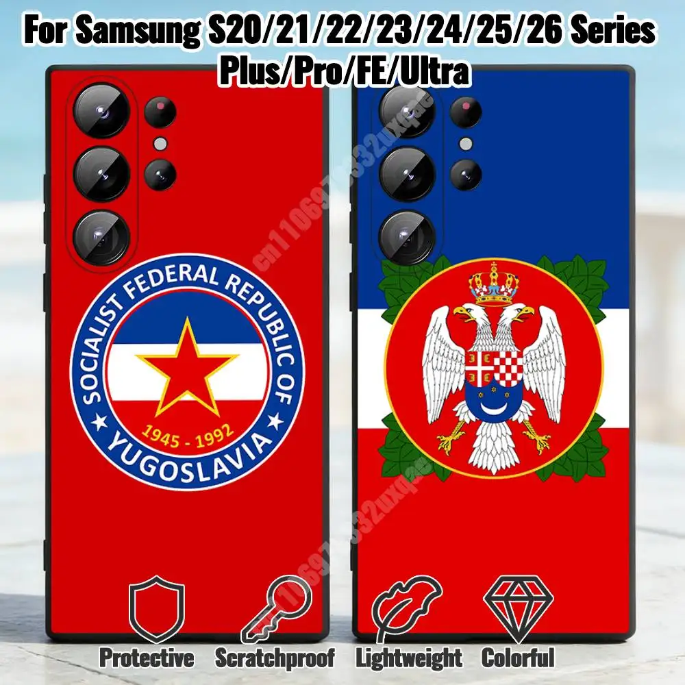 SFR Yugoslavia Star Flag Phone Case for Samsung Galaxy S21 22 Ultra Plus S23 S24 FE Lite S25 26 30 Fundas Matte