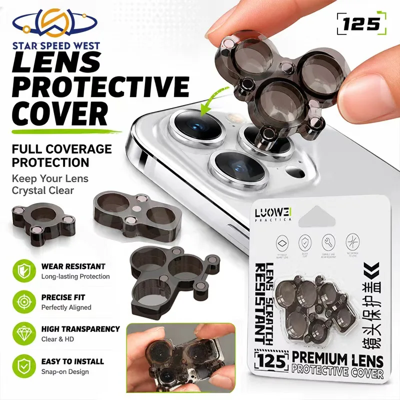 LUOWEI LW-125 Magnetic Lens Protector Cover Scratch Resistant High Transparency ABS Anti Fingerprint For iPhone Camera Protect