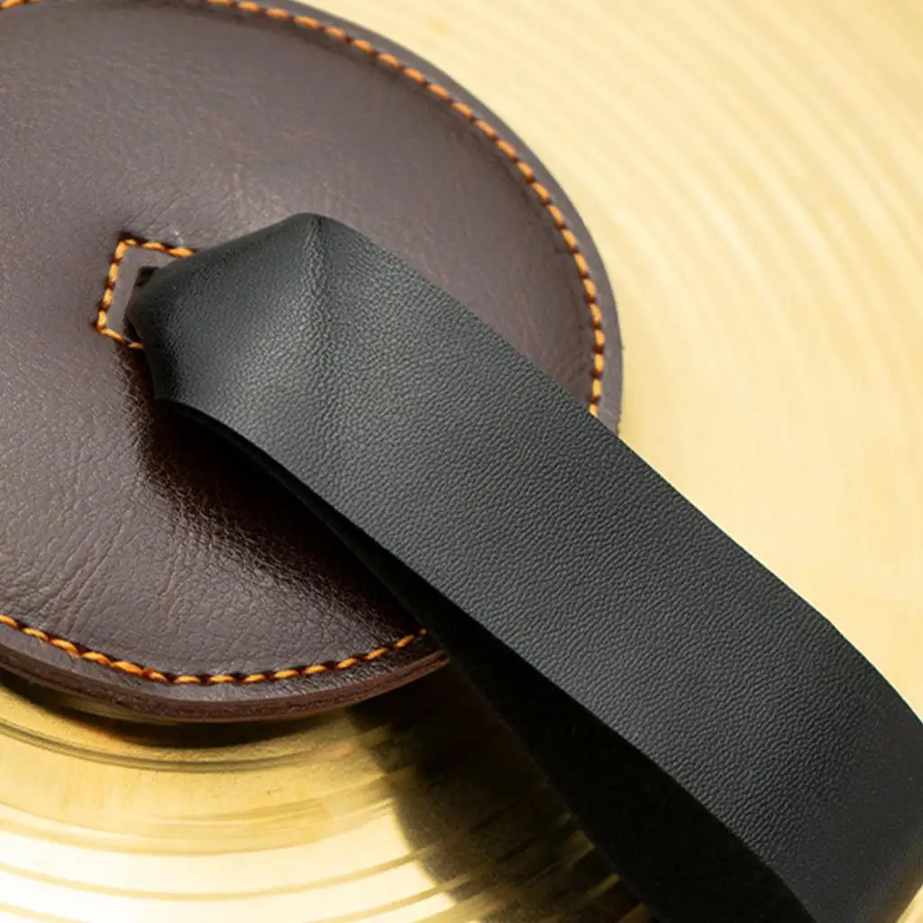 Langlebiger Beckengurt aus PU-Leder mit Handgriff für Becken-Schlagzeug-Sets und Marschgebrauch
