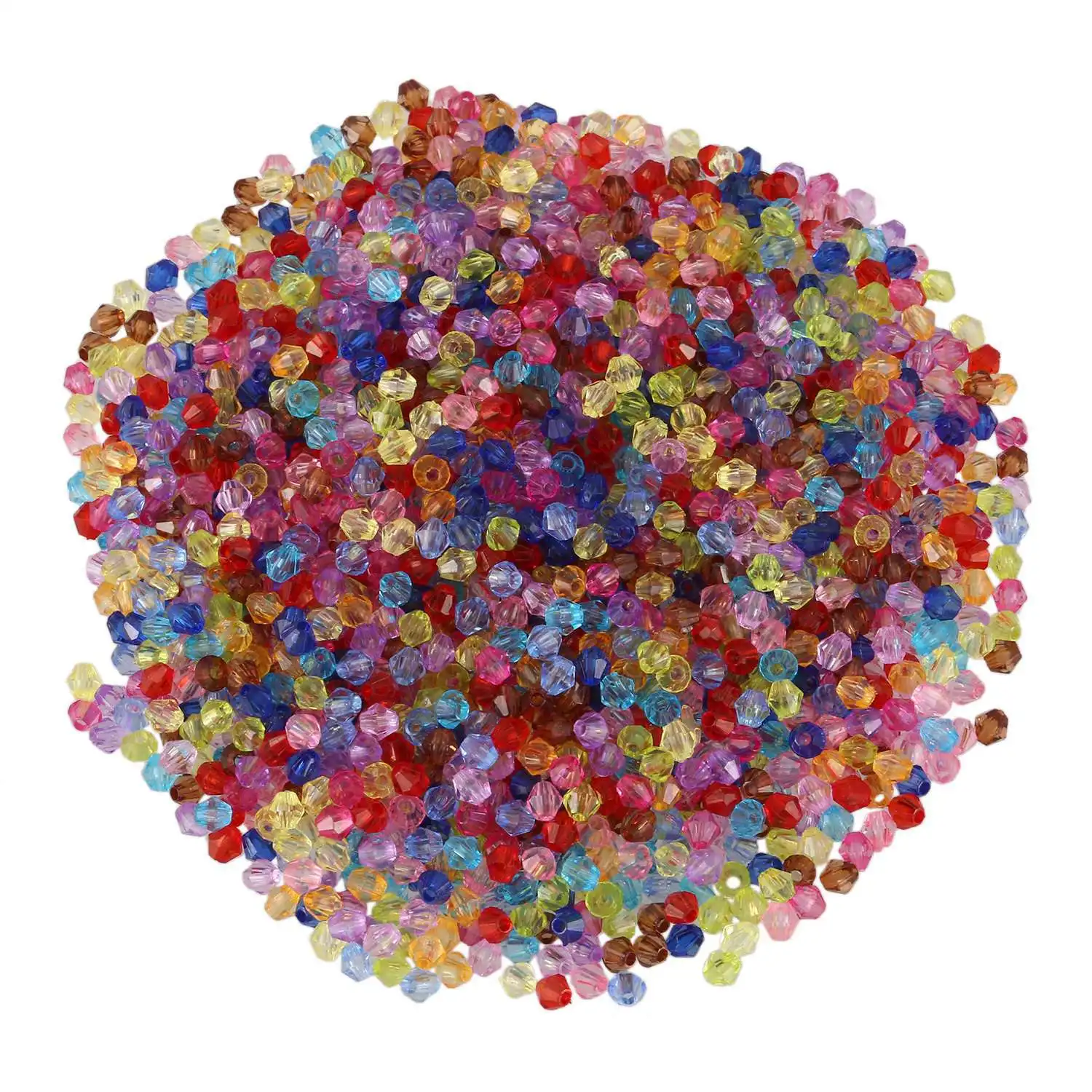 FZFZ 2000 혼합 바이콘 아크릴 작은 스페이서 비즈 4x4mm