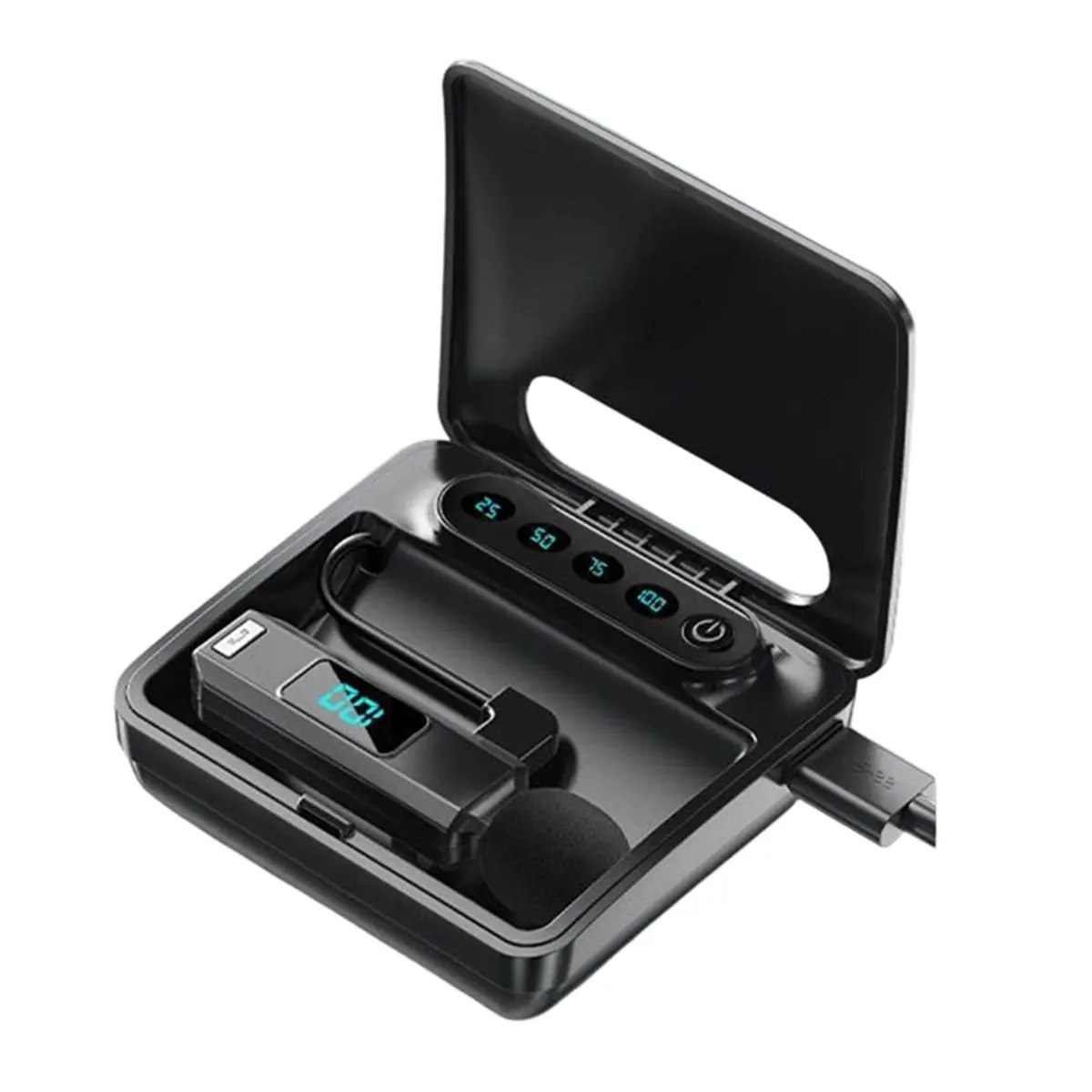 Summer sale- Wireless Earphones HiFi Stereo Headsets Bluetooth 5.5 with Collar-Clip Microphone Earbuds Calling Noise Cancelin