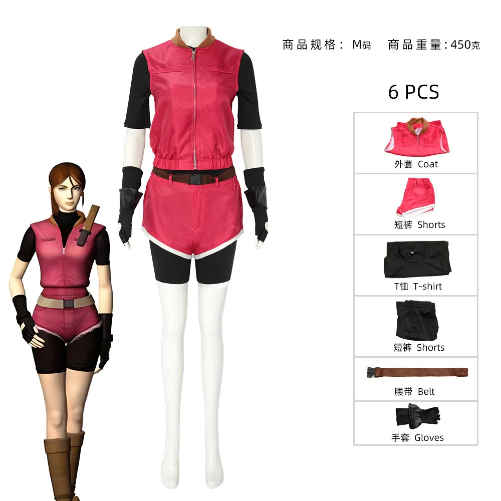 Halloween Cosplay Clothing Special Offer Claire Redfield Cosplay Costume Anime Claire Outfit Vest Shorts Set view 2