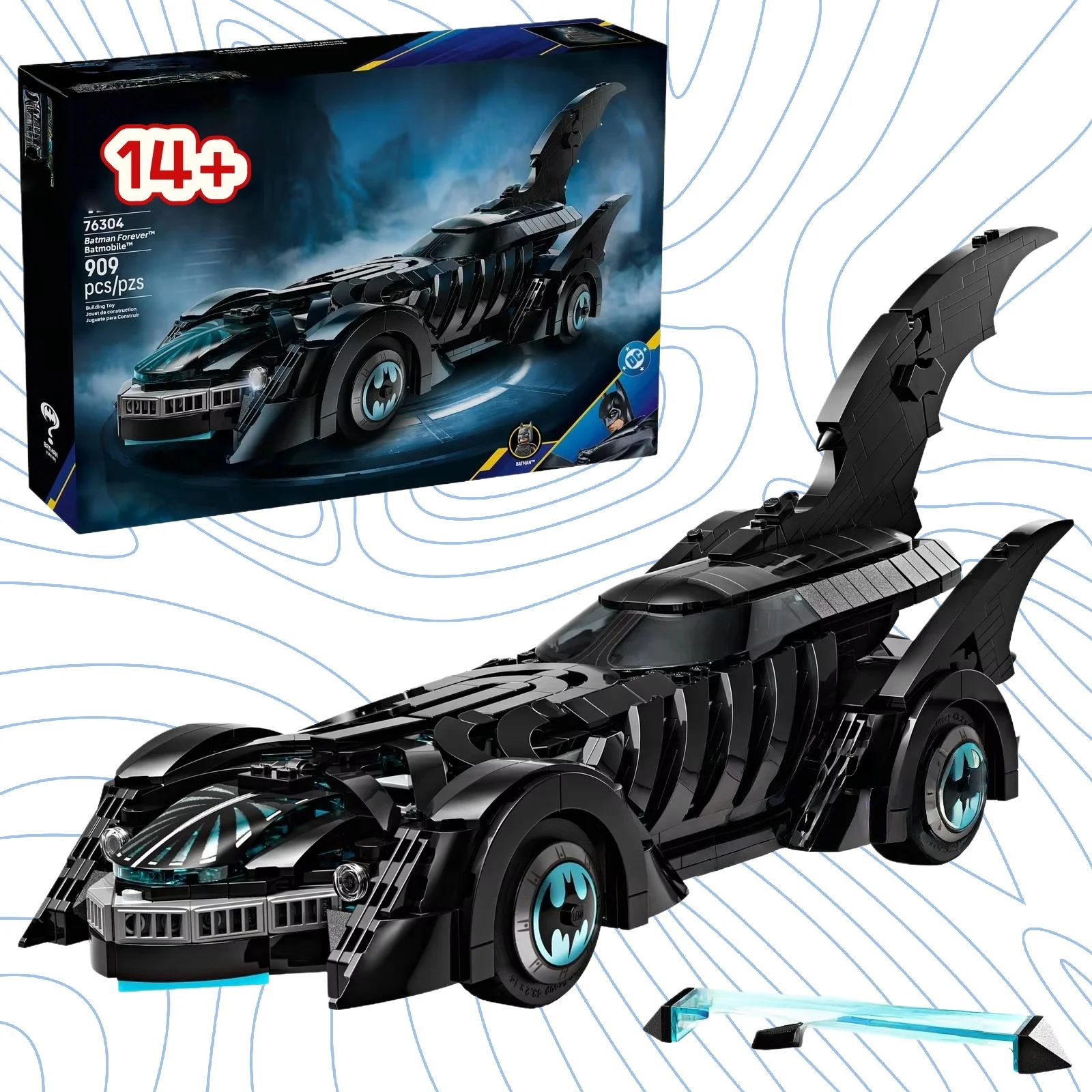 

MOC-76304 Famous Movie Supercar Series Building Block MOC Bat Mobile Alternate 909PCS Built Model Bricks Toys Birthday Gifts