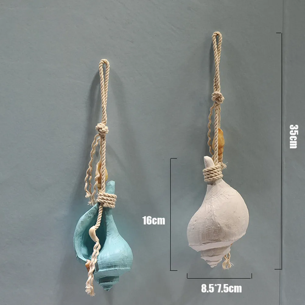 2Pcs Chic Delicate Light Emitting Conch Pendant Resin Hanging Decoration Indoor Outdoor Warm Ambience Ocean Inspired Gift Idea