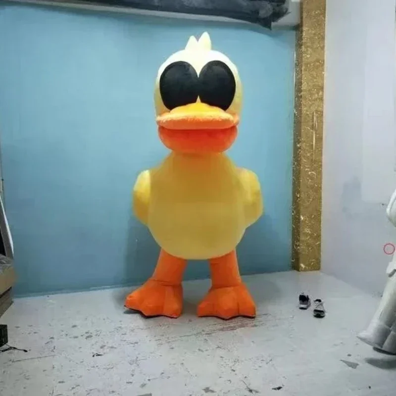 

2m/2.6m Inflatable Yellow Duck Mascot Cute Character Adult New Duck Mascot Costume Fancy Dress Halloween Suits No Battery