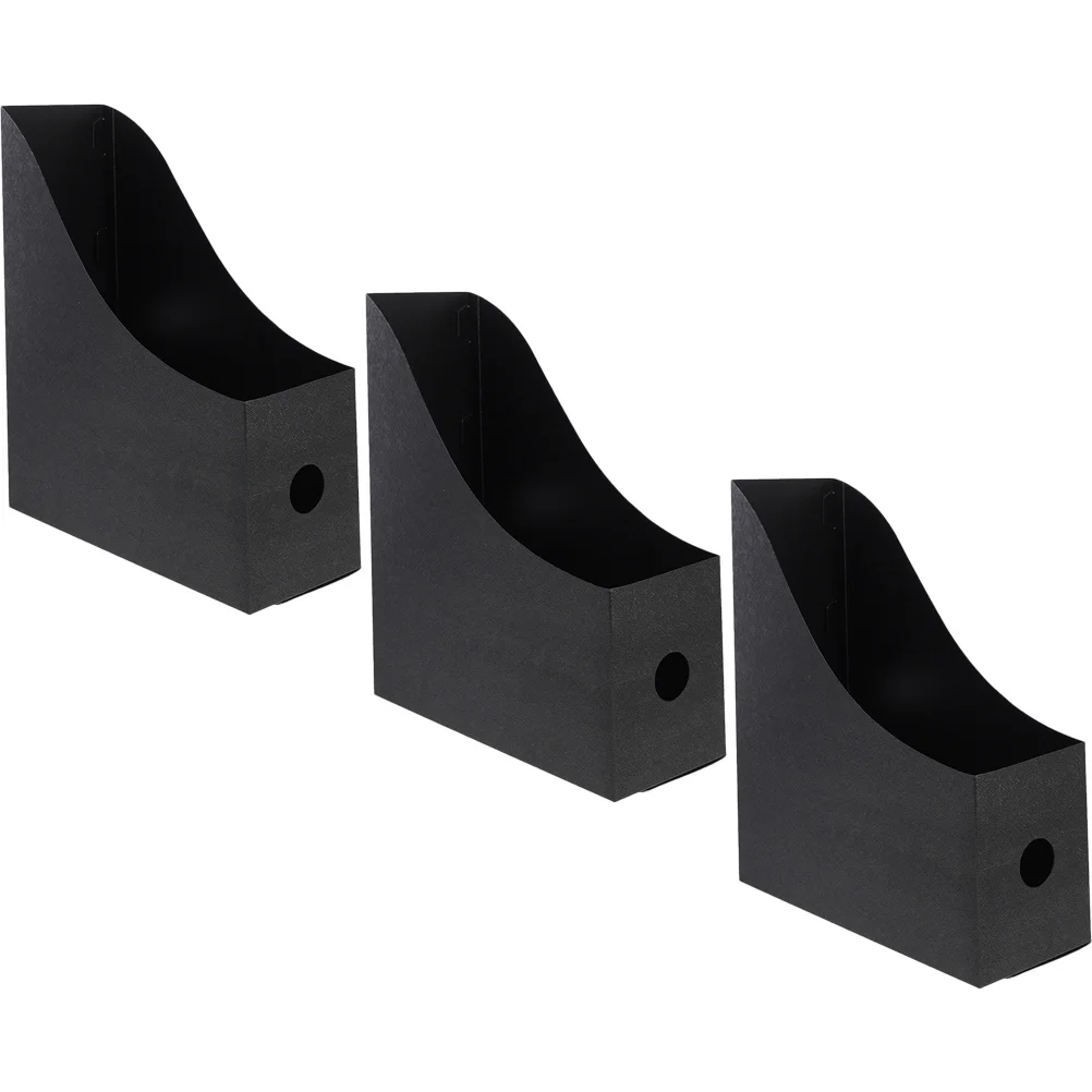 Office File Storage Box Desktop Bookshelf Holder Magazine Black Pp Paper Organizer Stand