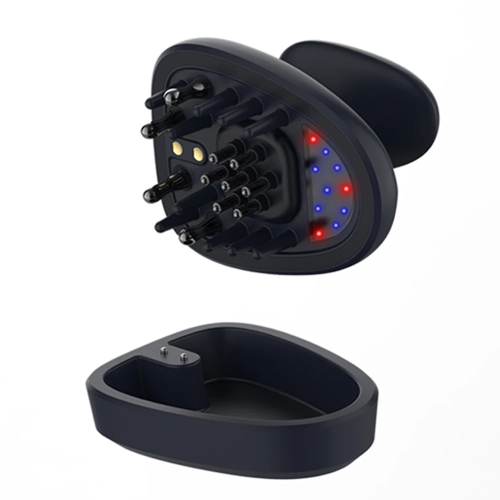 Professionele Aangepaste Multi-Functionele Trillingen Haargroei Elektrische Laser Ems Haar Massage Kam