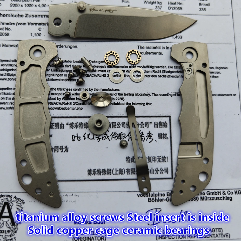 

Новый складной нож Harsey Spartan 3.25" с клинком из стали N690, титановой рукоятью и керамическими подшипниками. Карманный инструмент для кемпинга, охоты и активного отдыха (EDC).