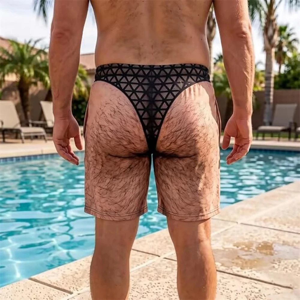 Buttocks Print Funny Ugly Swim Trunks For Men Unique Personality Fun Quirky Beach Shorts For A Friend's Boyfriend Summer New