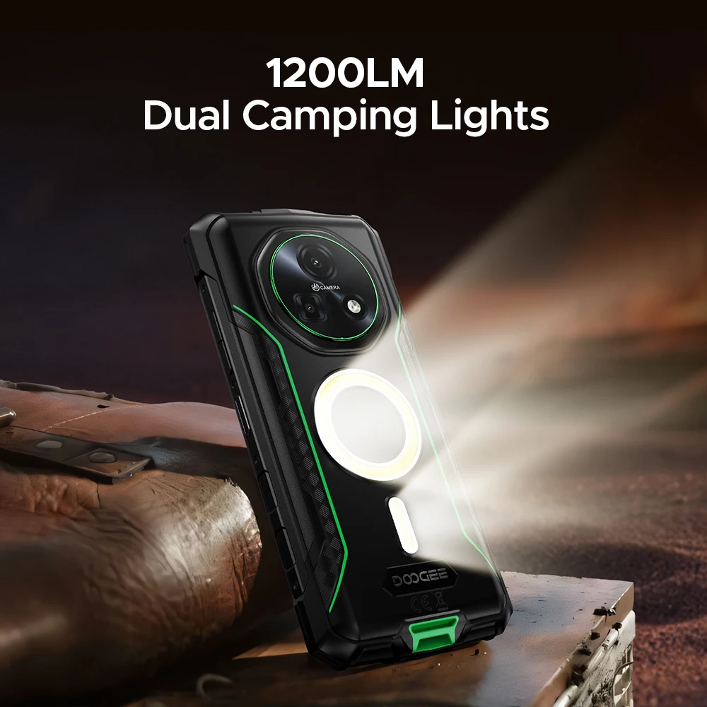 DOOGEE Fire 7 Pro 5G Robustes Telefon Dual Camping Lichter 1200LM Unterstützung PoC 13000 mAh Akku 6,6'' Bildschirm Android 15 Smartphone