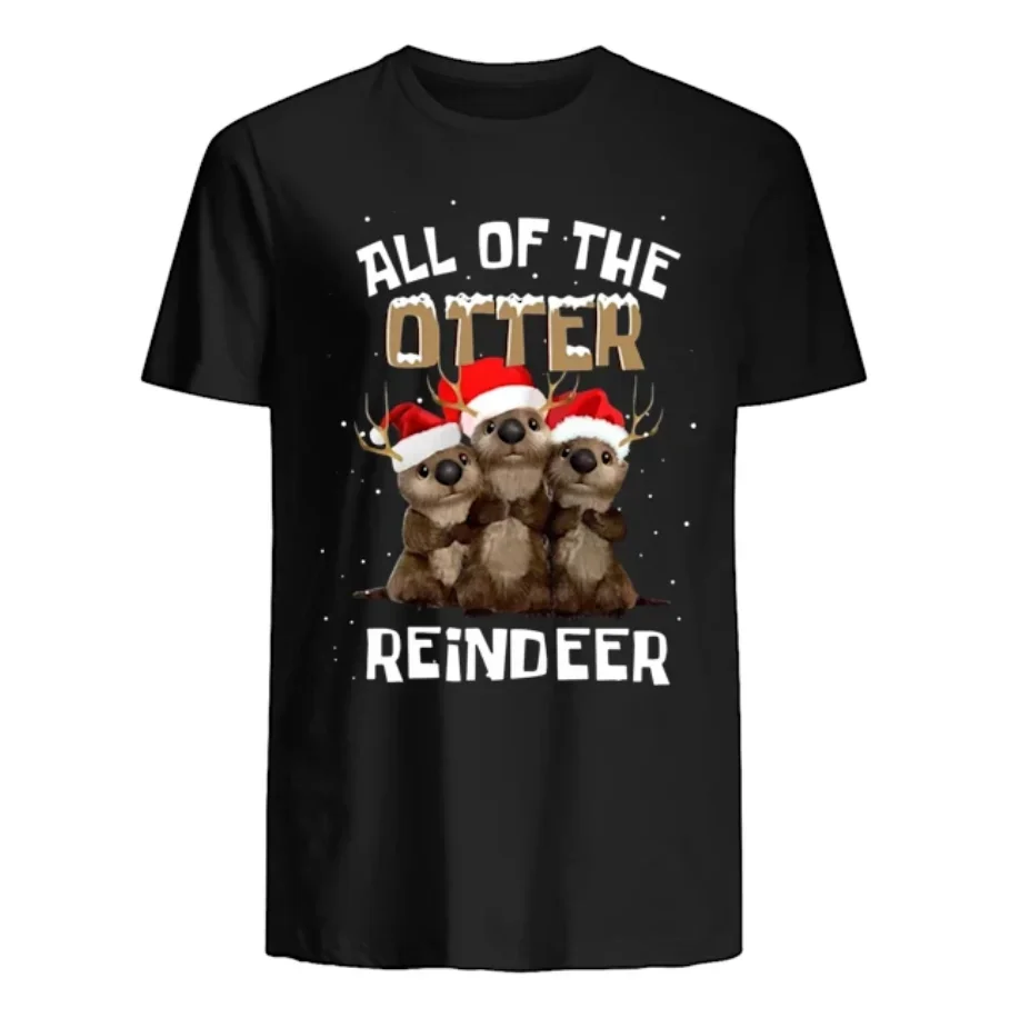 

Рождественский подарок All of The Otter, футболка с коротким рукавом, повседневная летняя мужская футболка из 100% хлопка с круглым вырезом, размер S-3XL