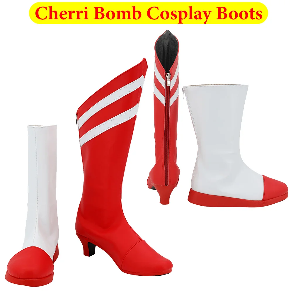

Фэнтези Cherri Bombs, обувь для косплея, ботинки, аниме, мультфильм, отель, ролевая игра, красная, белая обувь, женские карнавальные костюмы, аксессуары