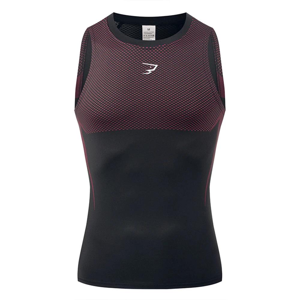 Hommes course Compression débardeur sans manches Sport gilet Gym Fitness Sportshirts mâle Jogging vêtements de Sport Homme athlétique chemise hauts