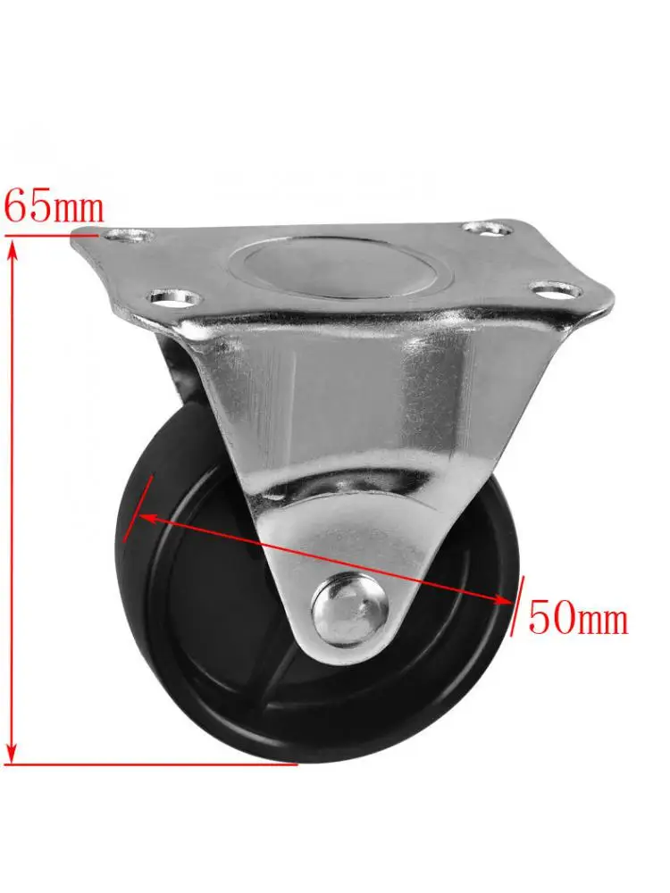 (5 Packs) Casters Spot 2 Inch Black Pp Directional Caster Height 65mm Flat Plastic Wheel Diameter 5cm Furniture One-way