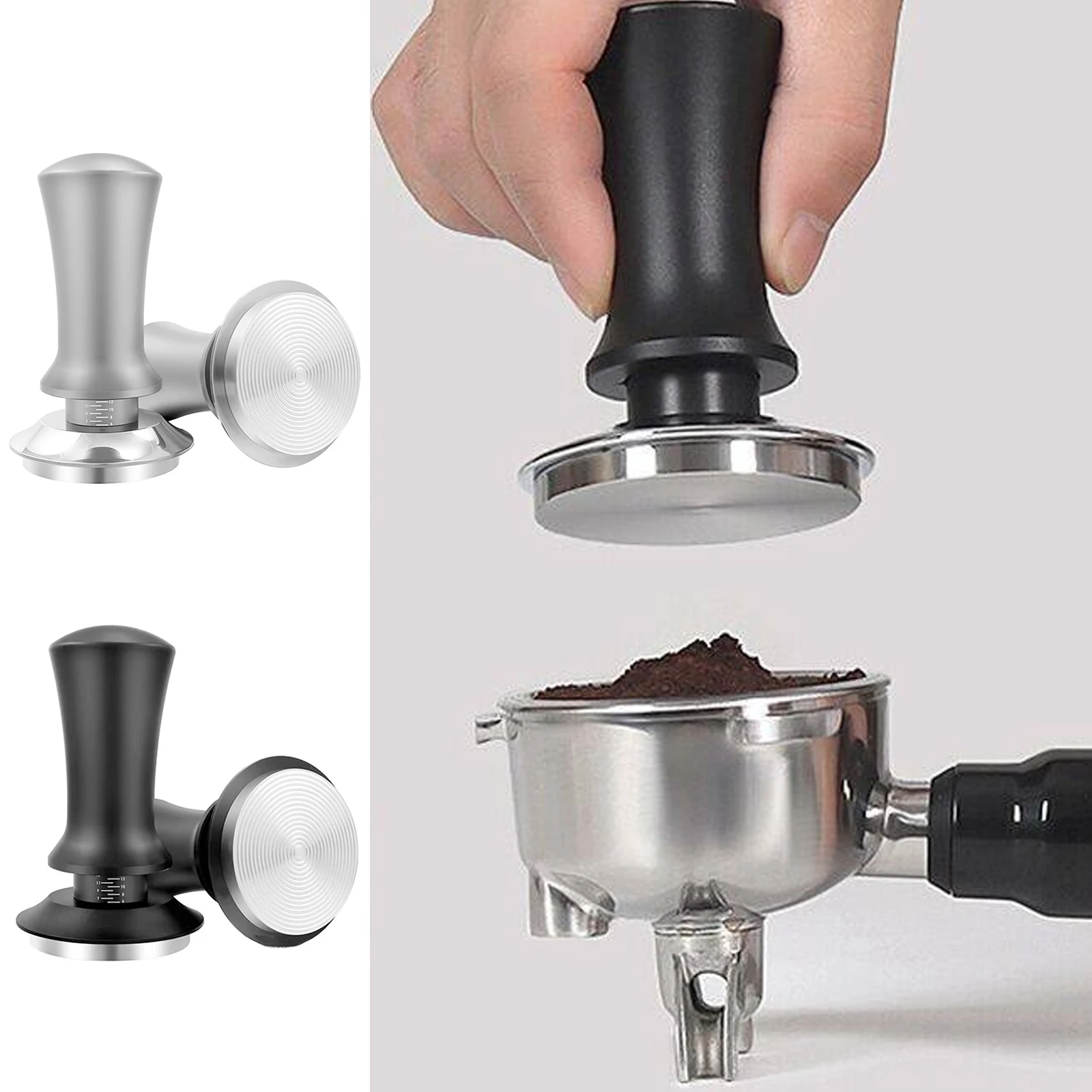 

51/58mm Coffee Tamper Constant Pressure Stainless Steel Coffee Powder Press Espresso Distribution Tool with Calibrated Spring
