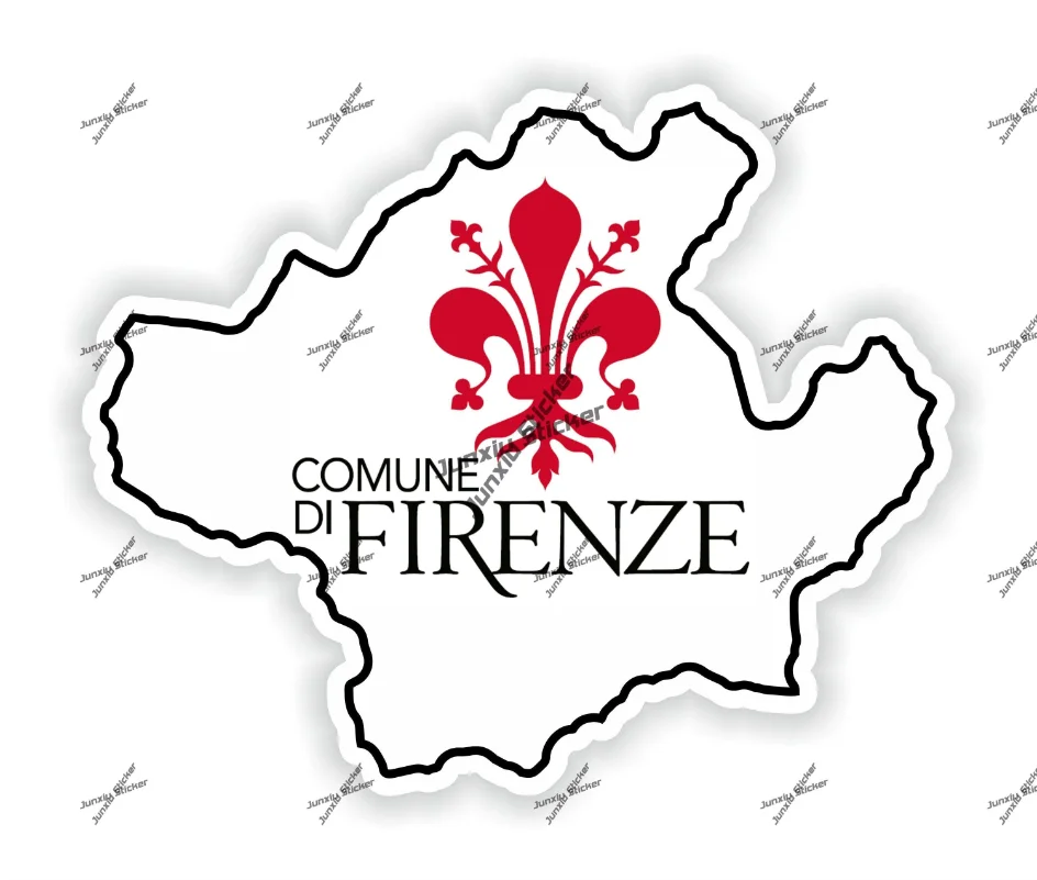 

Comune Firenze Municipality of Florence Silhouette Flag Sticker Italy Toscana for Bumper Laptop Book Fridge Helmet Accessories