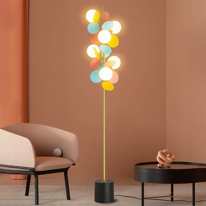 Imagem -02 - Nova Folha Colorida Led Luxuoso Mínimo Lâmpada de Assoalho para Sala Estar Decoração Casa Quarto Lâmpada Cabeceira Interior pé Luz 2024